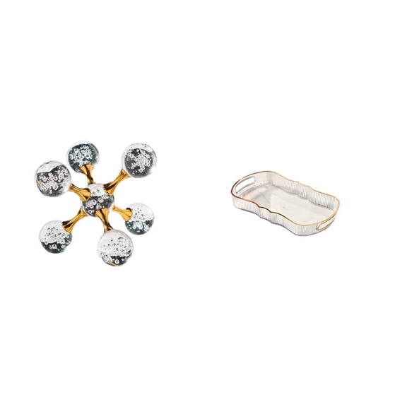 Figurine Sculpture Storage Tray Rectangle Serving Tray Glass Construction for Kitchen Home Office Display