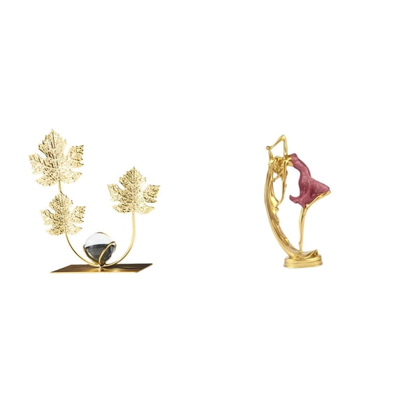 Figurine Statue Leaf Sculpture Dancing Girl Iron Material Modern Home Decor for Bedroom Living Room Shelf