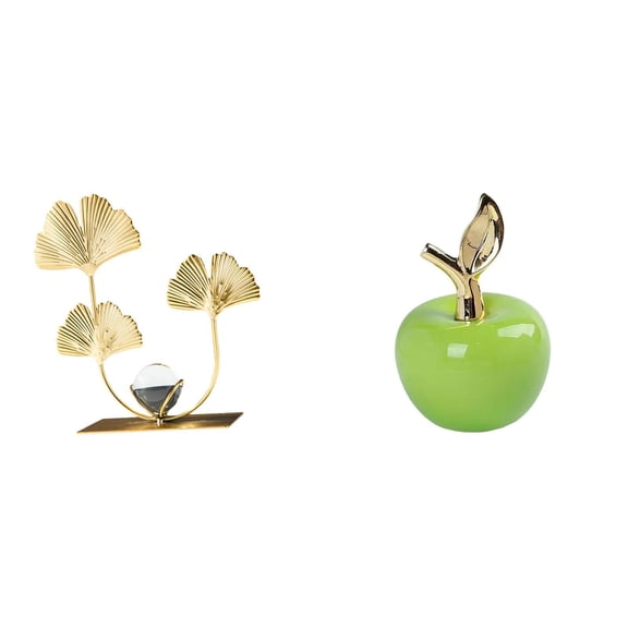 Figurine Statue Leaf Sculpture Iron Ceramic Material Ideal for Bookshelf Bedroom Cafe Holiday Decor Gift