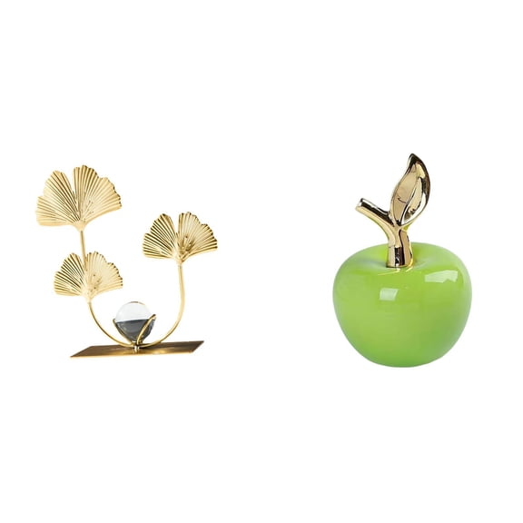 Figurine Statue Leaf Sculpture Iron Ceramic Material Modern Decorative for Bedroom Cafe Living Room