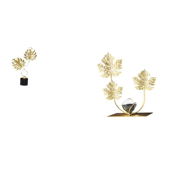 Figurine Statue Leaf Sculpture Iron Material Artistic Accent for Tabletop Living Room Office