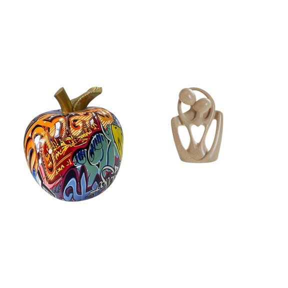 Figurine Statue Sculpture Resin Artwork Abstract Painted Design for Living Room Office Bar Decor