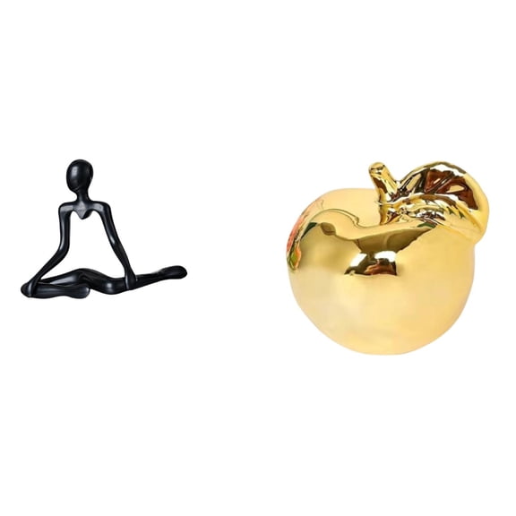 Figurine Thinker Sculpture Fruit Accent Ceramic Material Perfect for Decorating Office Bedroom Shelves