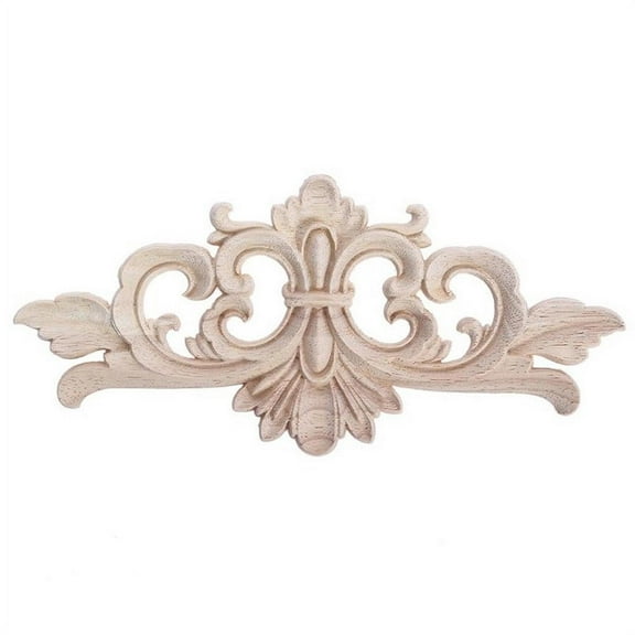 Figurines 1Pc Classic Wood Carved Corner Applique Frame Unique Natural Floral Wood Carved Vintage Furniture Frame Wall Door