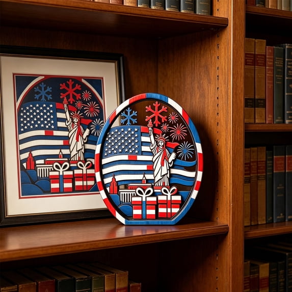 Figurines Patriotic Decor USA Statue 4th of July Independence Day Decorations American Flag Holiday Home Table Decor