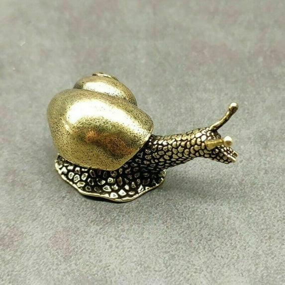 Figurines Solid Copper Snail Trinket Tea Pet Ceremony Antique Bronze Model