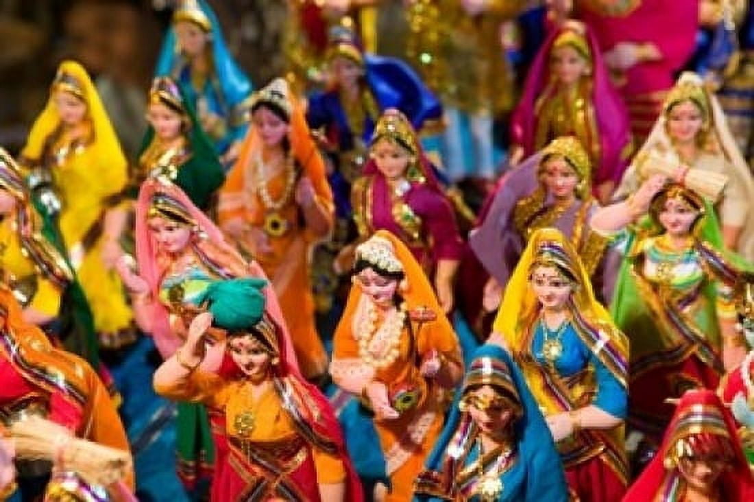 Figurines at the Saturday Market Goa India Canvas Art - Walter Bibikow DanitaDelimont (36 x 24)