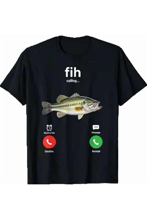 Fih Calling Decline Accept Phone Call Fish T-Shirt