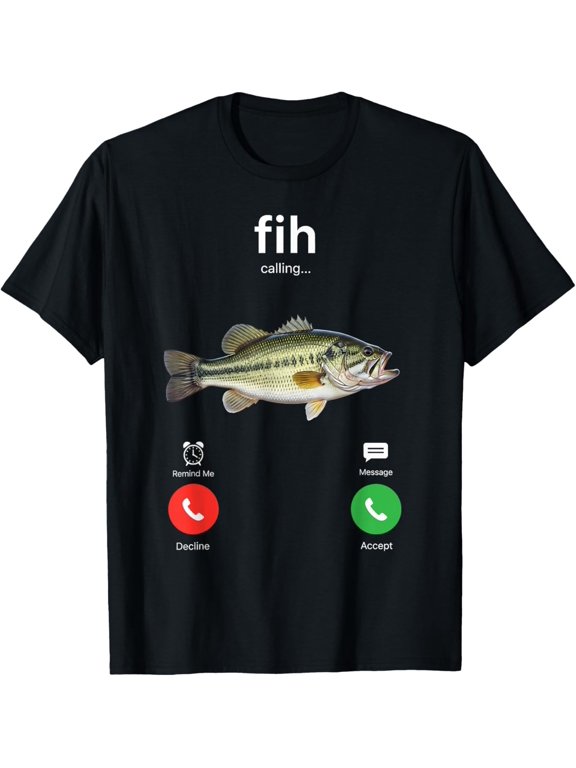 Fih Calling Fish Phone Graphic T-Shirt
