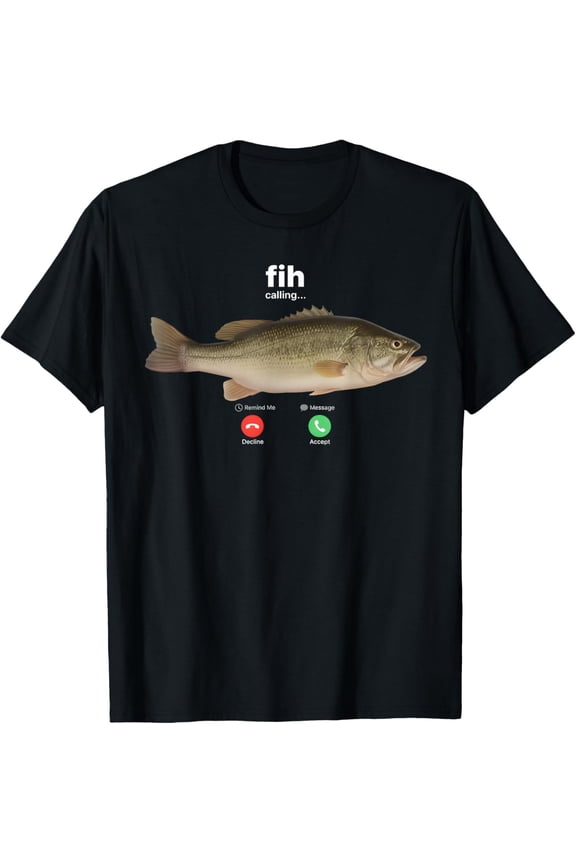 Fih Calling Remind Me Decline Accept Phone Fish Mens T-Shirt