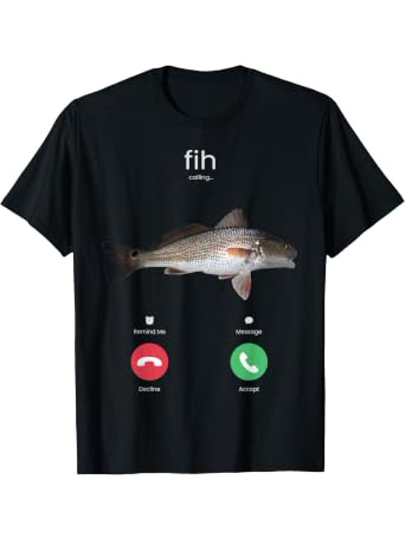 Fih Calling Remind Me Message Decline Accept Phone Call Fish Classic Seasonal Theme T-Shirt