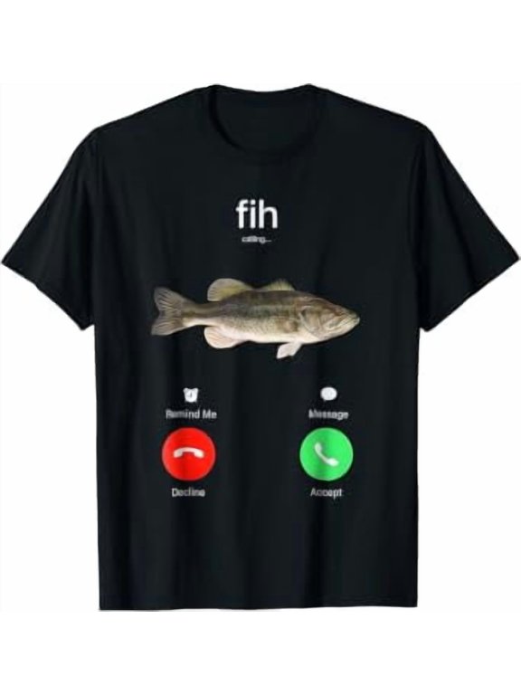 Fih Calling Remind Me Message Decline Accept Phone Call Fish Classic Theme Haunted Theme T-Shirt