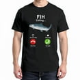 thumbnail image 1 of Fih Calling Remind Me Message Decline Accept Phone Call Fish T-Shirt – Retro Humor Theme – Novelty Gift, 1 of 6
