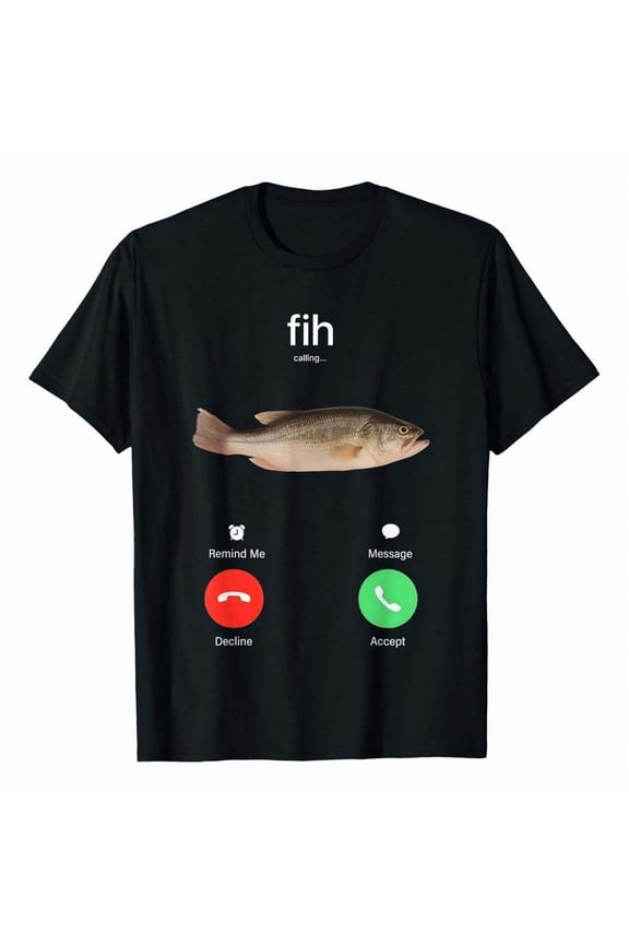Fih Calling Remind Me Message Decline Accept Phone Call Fish T-Shirt, Women's Relaxed-Fit T-Shirt | Soft, Breathable Short Sleeve Top For Everyday & Travel