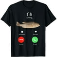 thumbnail image 1 of Fih Calling Remind me Message Decline Accept Phone Call Fish T-Shirt TShirt, 1 of 4