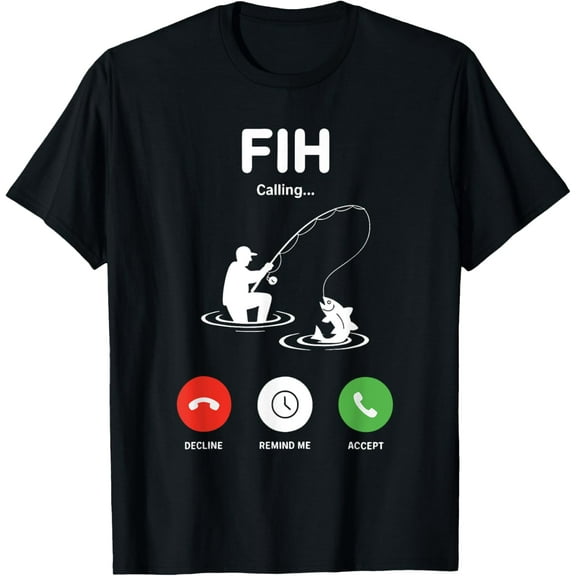 Fih Calling Remind me Message Decline Accept Phone Call Fish T-Shirt TShirt