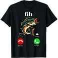 thumbnail image 1 of Fih Calling Remind me Message Decline Accept Phone Call Fish T-Shirt tee, 1 of 4