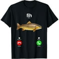 thumbnail image 1 of Fih Calling Remind me Message Decline Accept Phone Call Fish T-Shirt tee, 1 of 4