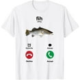 thumbnail image 1 of Fih Calling Remind me Message Decline Accept Phone Call Fish T-Shirt tee, 1 of 4