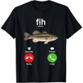 thumbnail image 1 of Fih Calling Remind me Message Decline Accept Phone Call Fish T-Shirt tee, 1 of 4