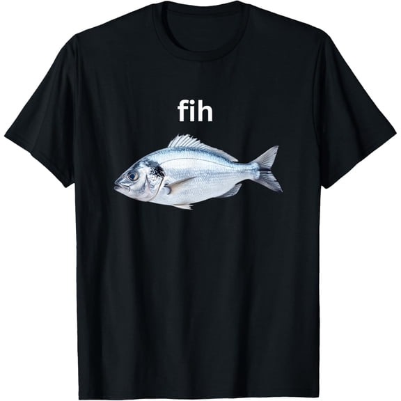 Fih Meme Funny Misspelled Fish Meme Misspelling Brainrot T-Shirt
