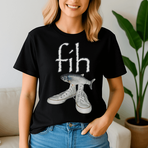 Fih Shoes Fish Funny Misspelled, Fih Calling Shirt, Remind Me Message Decline Accept Phone Call Fish, Fish lover Gift