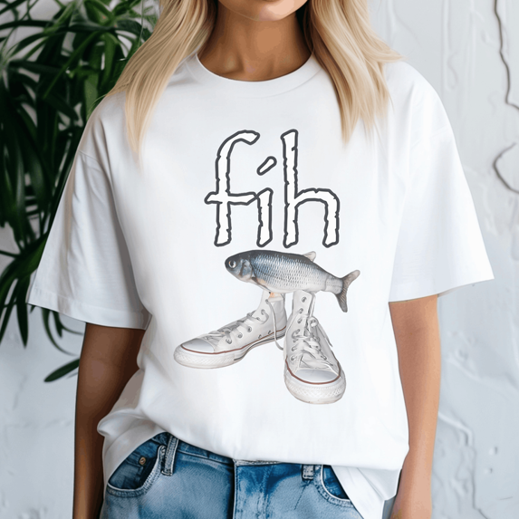 Fih Shoes Fish Funny Misspelled, Fih Calling Shirt, Remind Me Message Decline Accept Phone Call Fish, Fish lover Gift
