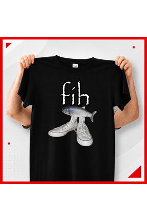 Fih Shoes Fish Meme Misspelled Internet Humor Graphic Unisex T-Shirt
