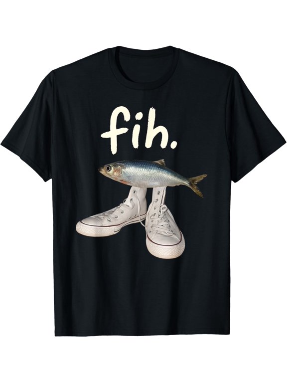 Fih Shoes Fish Stupid Meme Funny Fishing Dark Humor T-Shirt tee