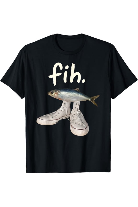 Fih Shoes Fish Stupid Meme Funny Fishing Dark Humor T-Shirt tee