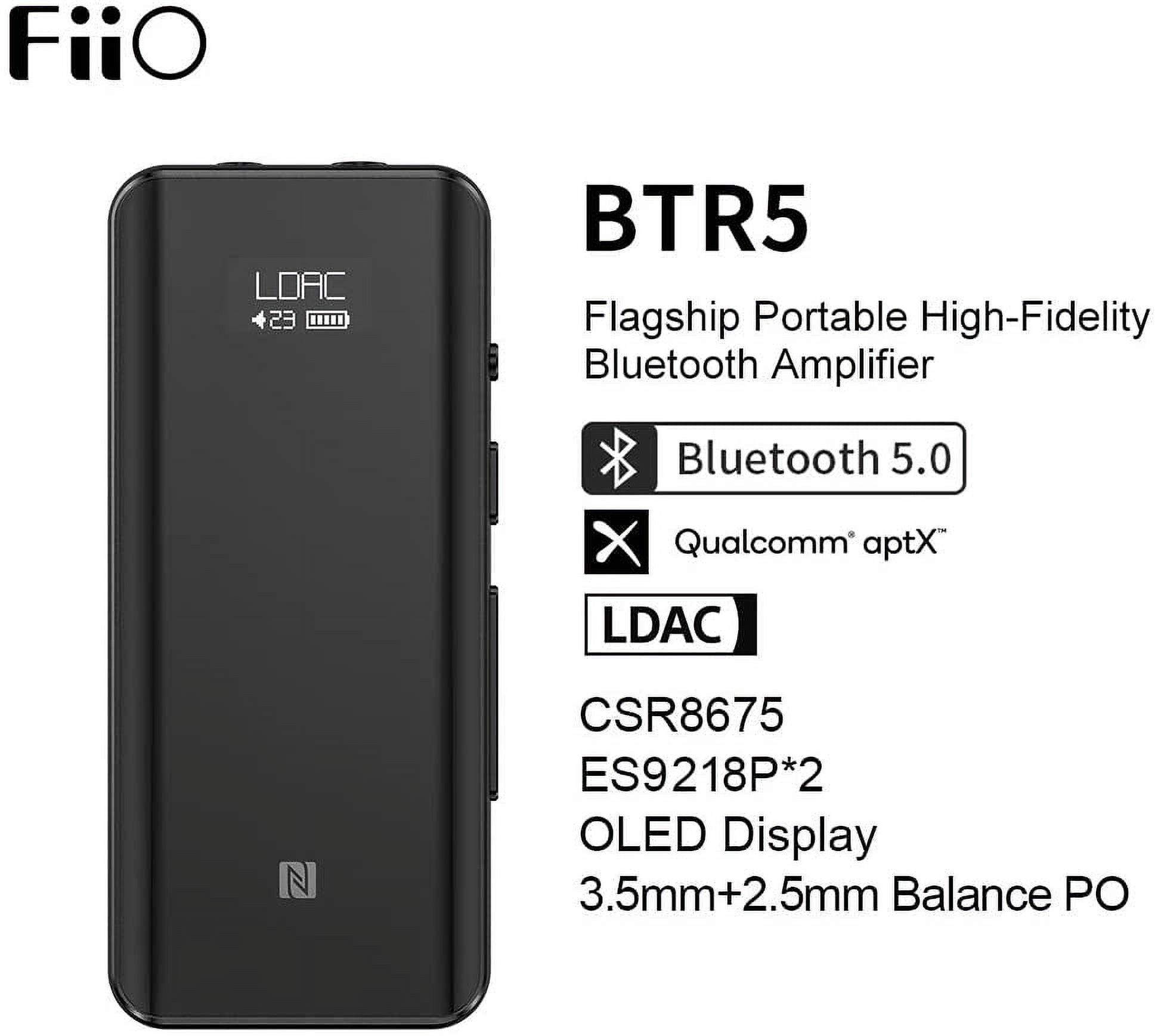 FiiO BTR5-384K/32Bit Native DSD256 Hi-Res CSR8675 Bluetooth5.0 Receiver/USB  DAC/DSD Headphone Amp with LDAC, aptX HD, aptX, AAC (3.5mm