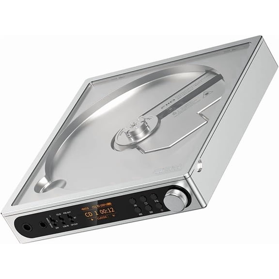 FiiO DM15 Portable Stereo CD Player with True 24Bit R2R DAC, 1150mW+1150mW High-Power Output, aptX Adaptive Bluetooth Transmitter, 24 Sound Presets, USB/CD HiFi Audio, HD Display (Silver)