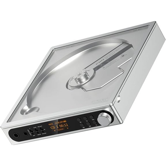 FiiO DM15 Portable Stereo CD Player with True 24Bit R2R DAC, 1150mW+1150mW High-Power Output, aptX Adaptive Bluetooth Transmitter, 24 Sound Presets, USB/CD HiFi Audio, HD Display (Silver)