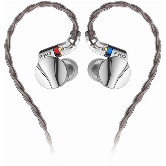 FiiO FD15 13.8mm Magnalium DLC HiFi Dynamic Driver in-Ear Earphone with Stainless Steel Shell, Detachable MMCX Cable (Silver)
