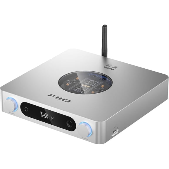 FiiO K13 R2R Desktop DAC & Headphone Amp, High-Fidelity 24Bit R2R DAC, Powerful 2400mW Output, LDAC Bluetooth Streaming, Dual Power Supply, 10-Band PEQ, Balanced XLR & RCA Audio Output (Silver)