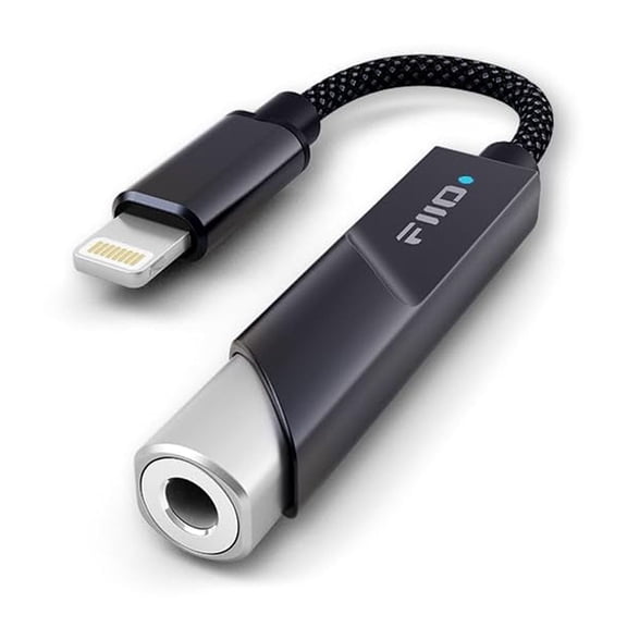 FiiO KA11 Lightning to 3.5mm Audio Adapter 32bit/384KHz, Lightning to 3.5mm USB Dongle HiFi DAC Amplifier for Android/iOS/Windows/Mac (Black, LT)