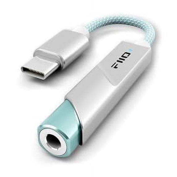 FiiO KA11 USB C to 3.5mm Audio Adapter 32bit/384KHz, USB Type C Dongle HiFi DAC Amplifier for Android/iOS/Windows/Mac (Silver, TC)