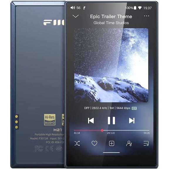 FiiO M21 Android 13 Portable Music Player MP3 Walkman Snapdragon 680 4* CS43198 DAC Chips Hi-Res Audio DSD Bluetooth LDAC (Blue-Black)