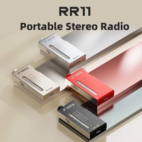 FiiO RR11 Portable HiFi FM Stereo Radio Receiver with Analog PVR Tuning, BASS+3D Sound Effects, 64MHz-108MHz (Red, Hi-Res Audio Certified)