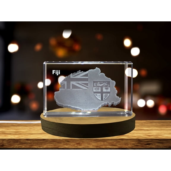 Fiji 3D Engraved Crystal 3D Engraved Crystal Keepsake/Gift/Decor/Collectible/Souvenir