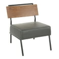 thumbnail image 1 of Fiji Contemporary Accent Chair in Grey Faux Leather with Walnut Wood Accent by LumiSource, 1 of 7