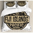 thumbnail image 1 of Ambesonne Fiji Duvet Cover Set, Welcome Fiji Islands Paradise, King, Dark Taupe Pale Camel, 1 of 3