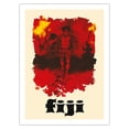 thumbnail image 1 of Fiji - Fire Dancers - Vintage Airline Travel Poster c.1971 - Bamboo Fine Art 290gsm Paper Print (Unframed) 24x32in, 1 of 4