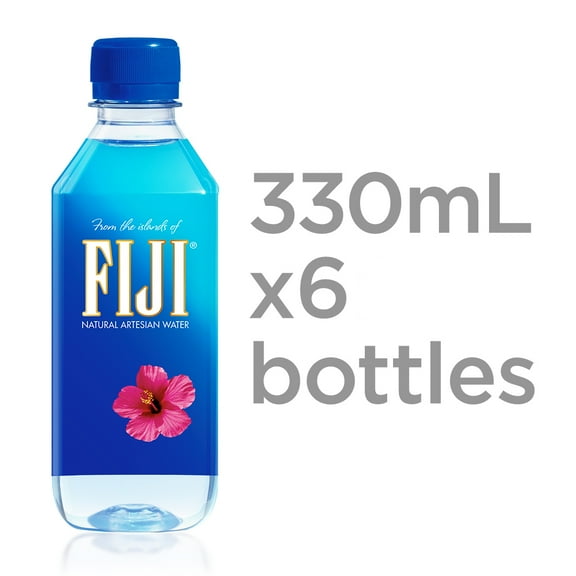 FIJI Natural Artesian Water, 11.2 fl oz Pack of 6 Plastic Bottles