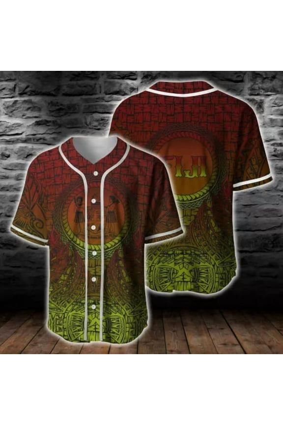 Fiji Polynesian Circle Pattern 3D BASEBALL JERSEY SHIRT All Over Print Us - Hot Sale 2026