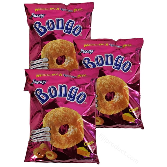 Fijian Puffed Snack.... Bongo Cheese Flavor Snacks (Value Pack Of 3 x 200g EA) Favorite Snack Of The Pacific Islanders