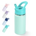 thumbnail image 1 of Fijinhom 12oz Kids Water Bottle with Straw, Stainless Steel, BPA-Free, Leak-Proof, Vacuum Insulated for School or Travel,Green, 1 of 7