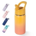 thumbnail image 1 of Fijinhom 12oz Kids Water Bottle with Straw, Stainless Steel, BPA-Free, Leak-Proof, Vacuum Insulated for School or Travel, Gradient Orange, 1 of 7