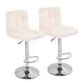 thumbnail image 2 of VECELO Set Of 2 Swivel Adjustable Bar Stools – Faux Leather, Counter Height, 330lb Capacity 2 of 3