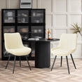 thumbnail image 1 of Fijinhom Dining Chairs Set of 2, Faux Leather Upholstered Dining Room Chairs with Thick Cushion and Metal Legs, Armless Chic Side Chairs for Dining Room Living Room, 1 of 6